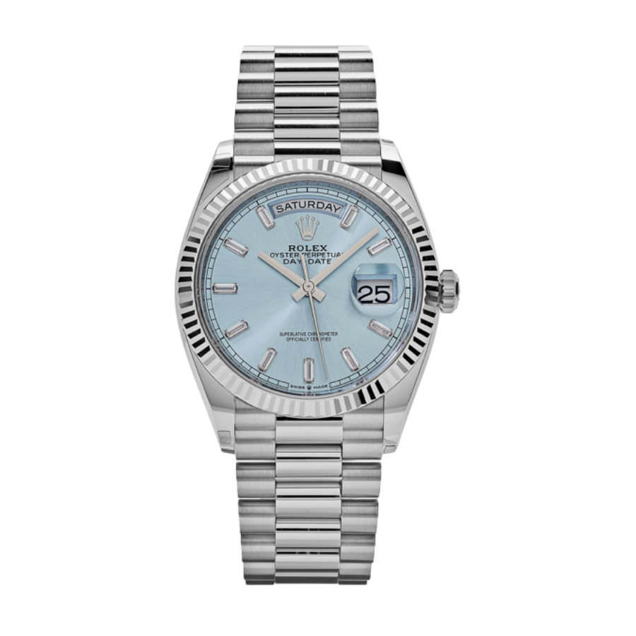 Day-date ice blue baguette dial 36mm