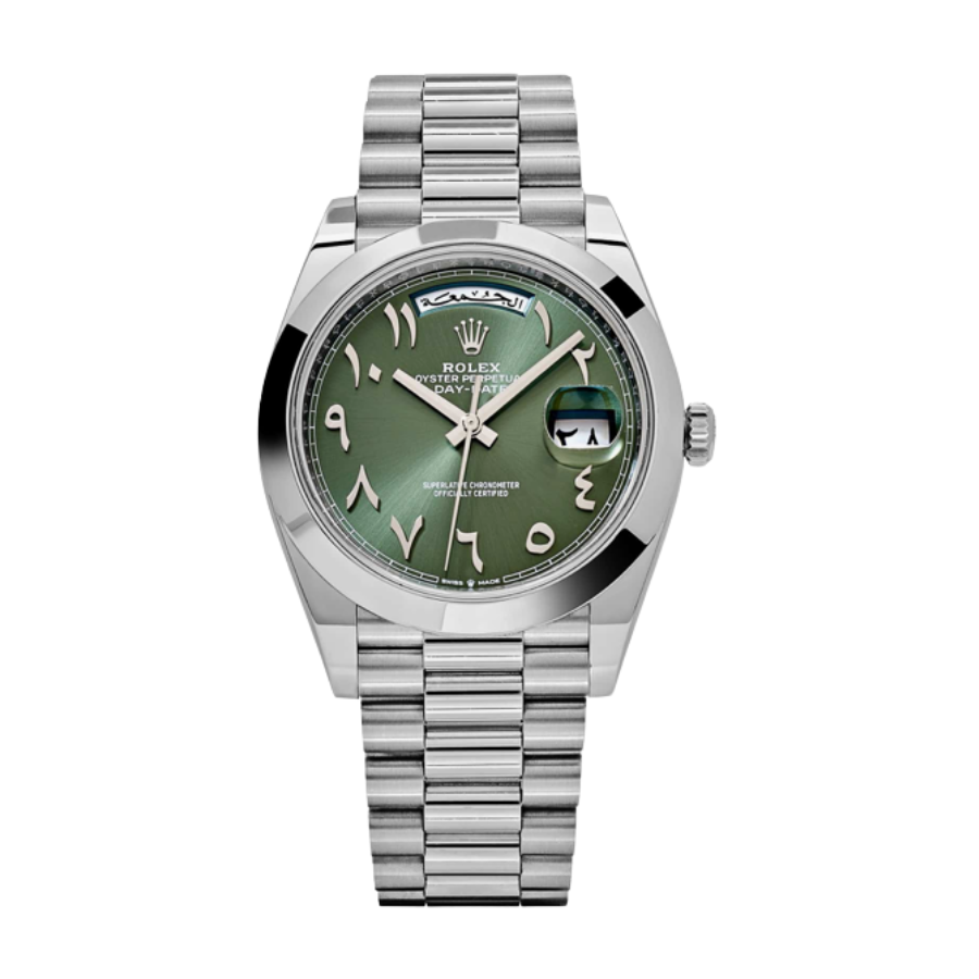 Day-date olive green arabic dial 40mm