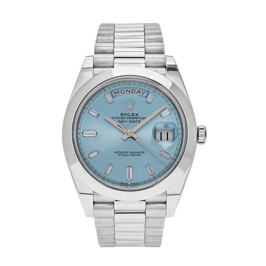 Day-date platinum ice blue diamond dial 40mm